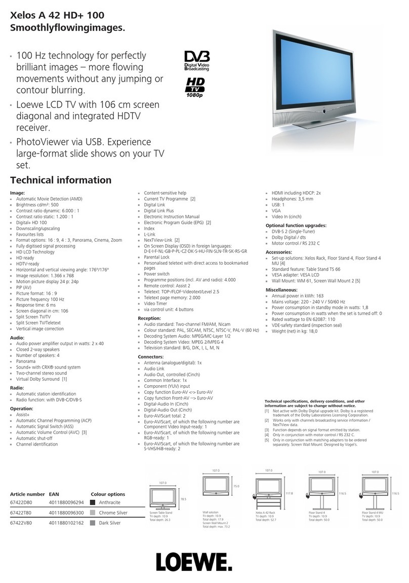 Loewe Xelos A 42 HD+ 100 User manual
