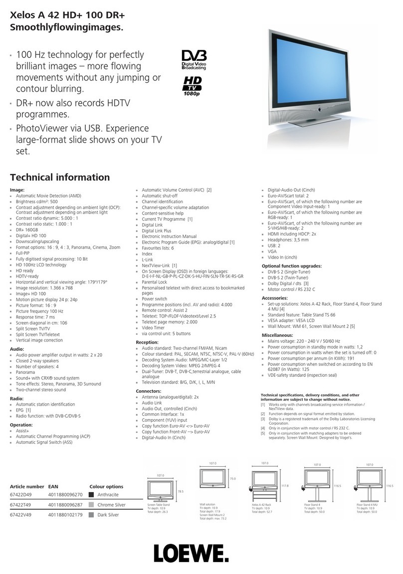 Loewe Xelos A 42 User manual