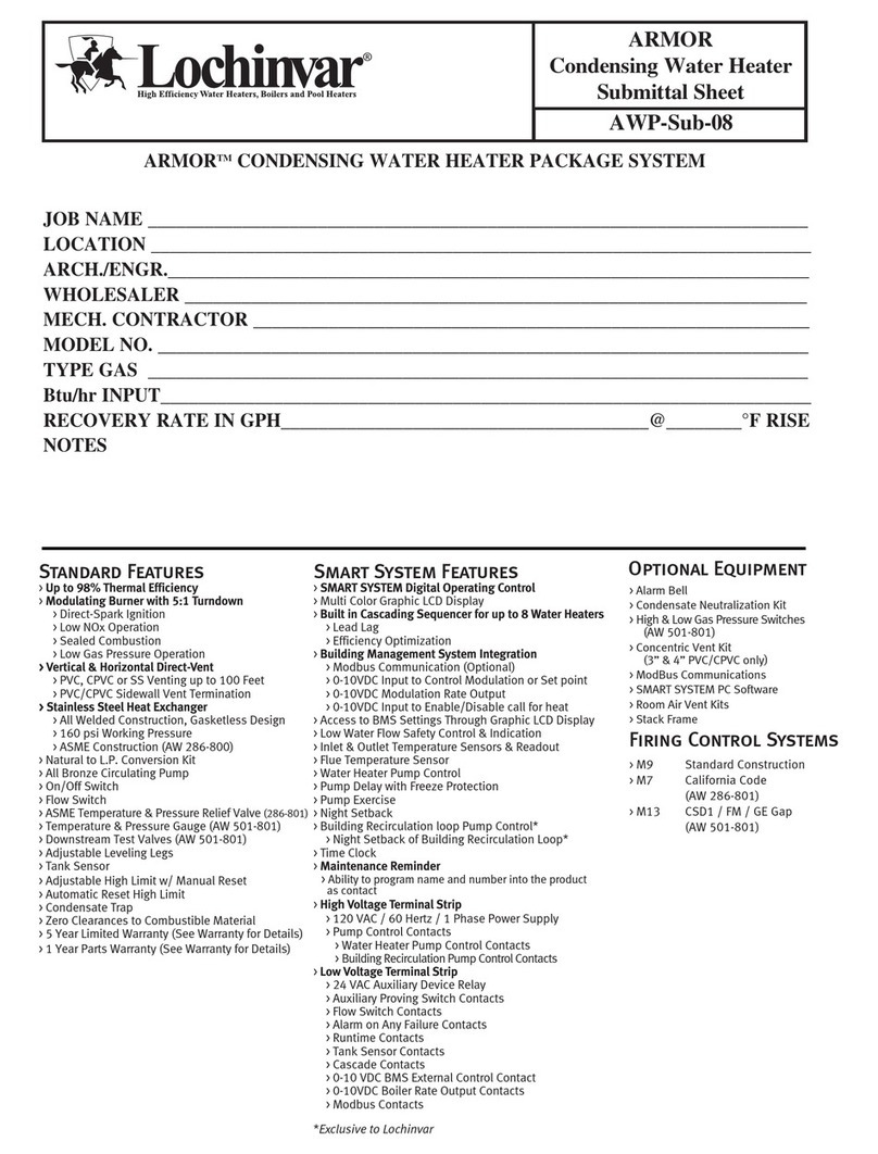 Lochinvar ARMOR AWN151PM User manual