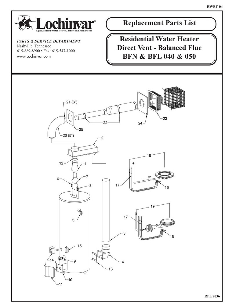 Lochinvar BFL 040 Replacement parts list Lochinvar BFL 040 Replacement parts list