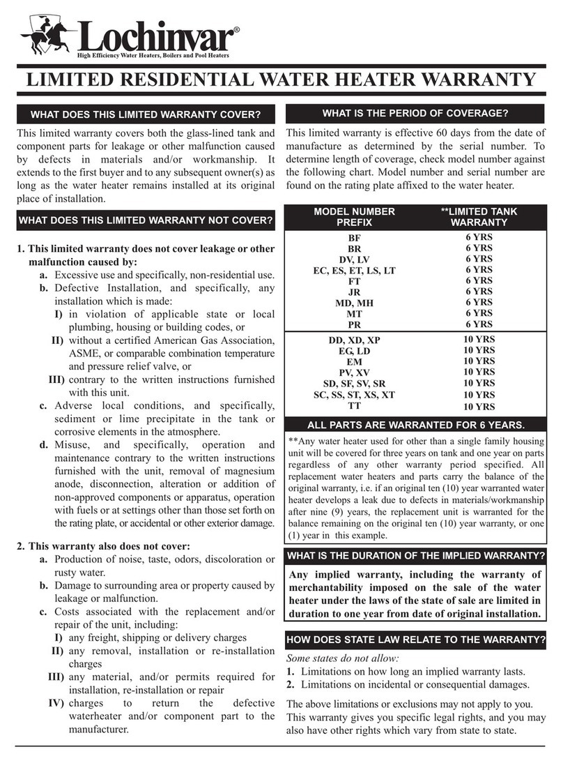 Lochinvar BF Use and maintenance manual Lochinvar BF Use and maintenance manual