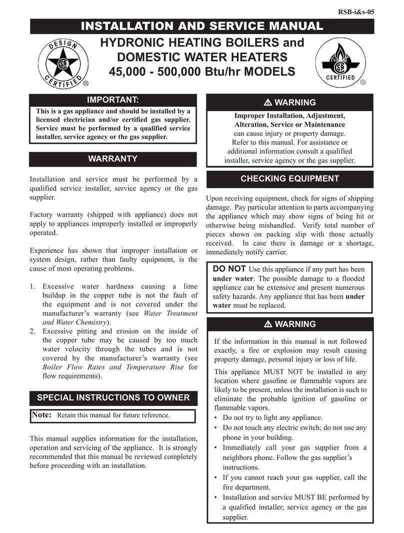 Lochinvar 000 - 500 Installation and service manual