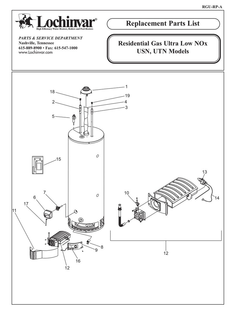 Lochinvar USN Replacement parts list Lochinvar USN Replacement parts list