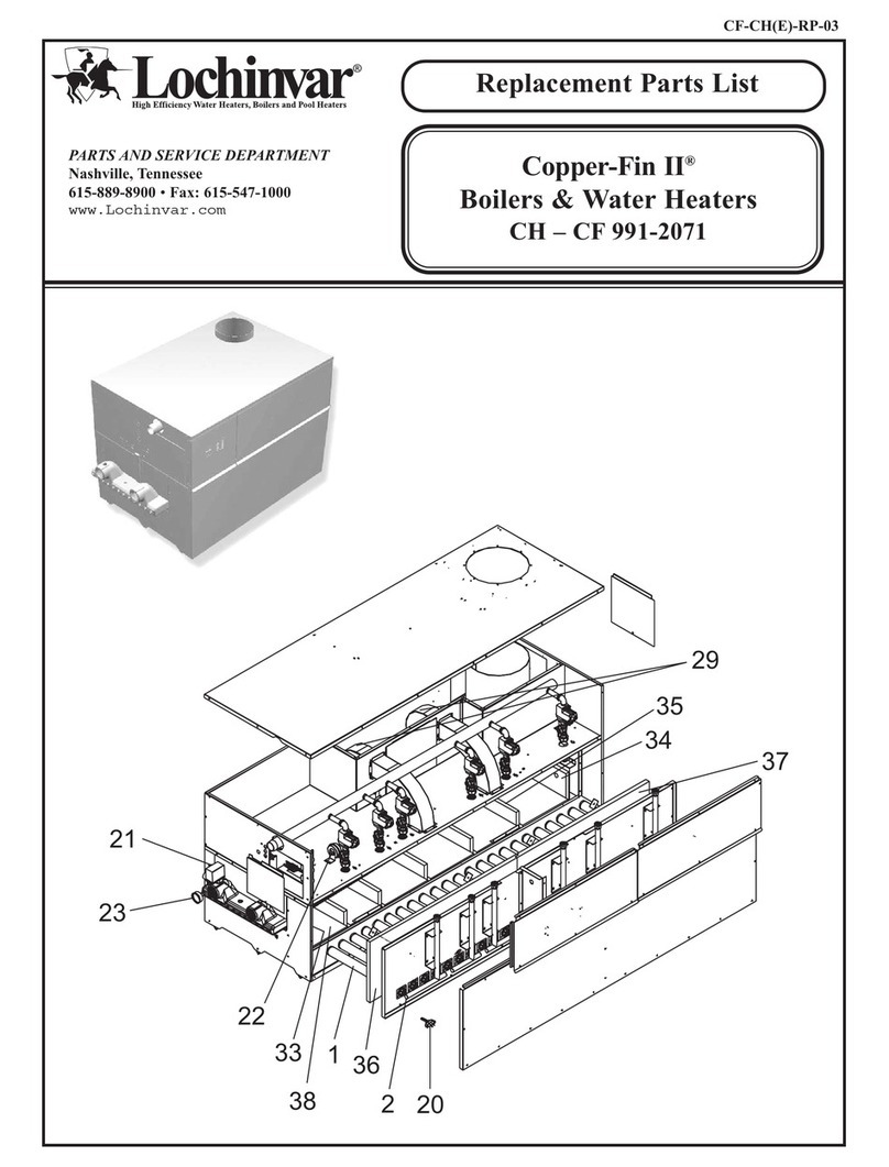 Lochinvar Copper-Fin II CF991 Replacement parts list