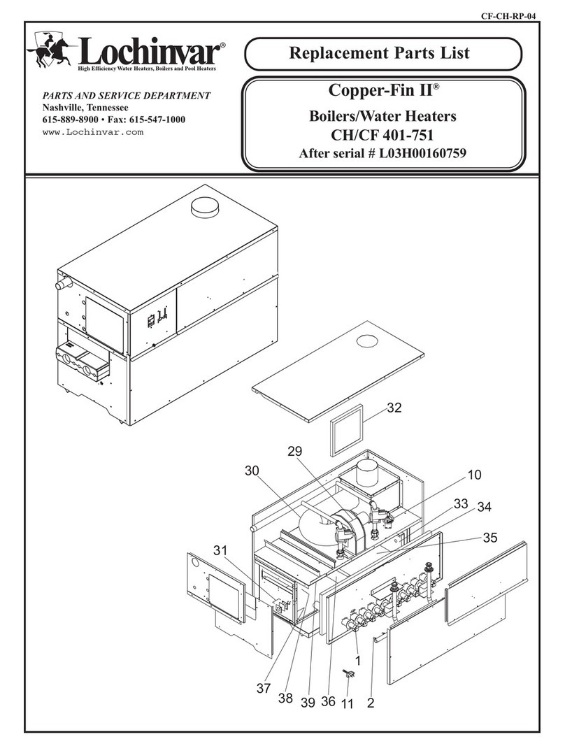 Lochinvar Copper-Fin II CF 401-751 Replacement parts list