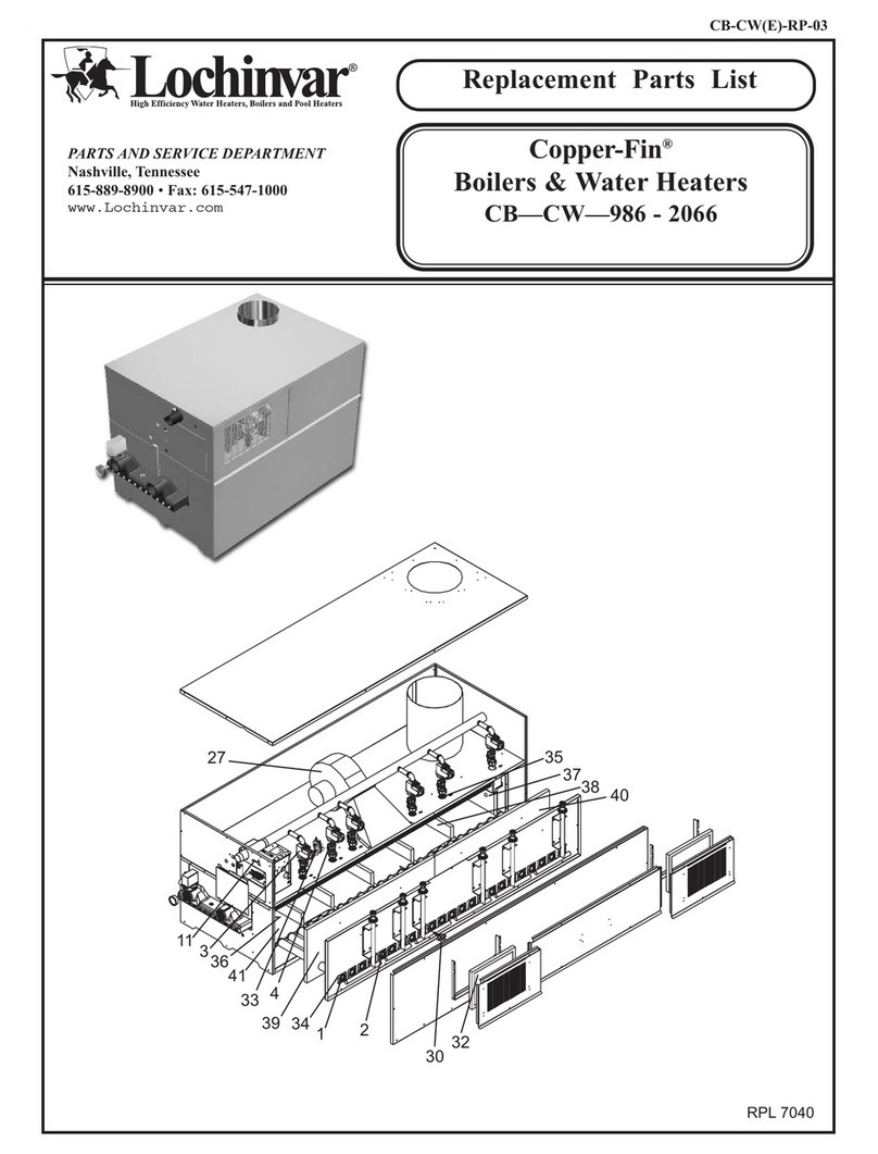 Lochinvar Copper-Fin CW 986 Replacement parts list