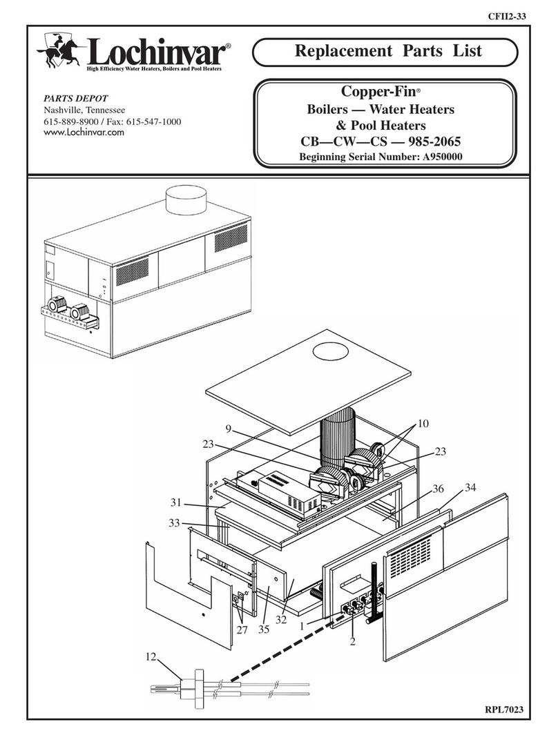 Lochinvar Copper-Fin CW 2065 Replacement parts list