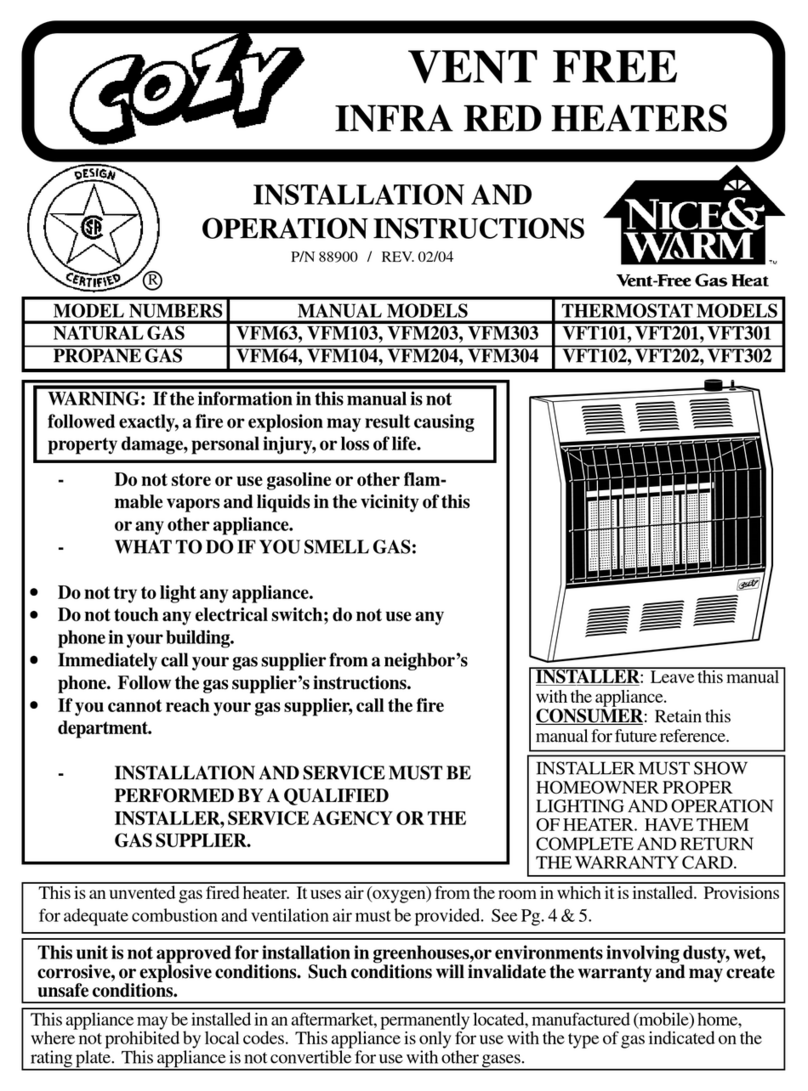 COZY VFM103 and Installation and operation instructions