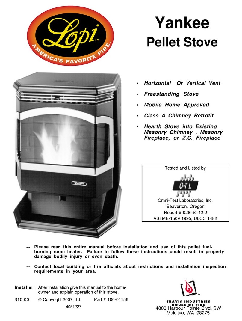 Lopi Horizontal Or Vertical Vent Freestanding Stove Yankee Pellet... User manual