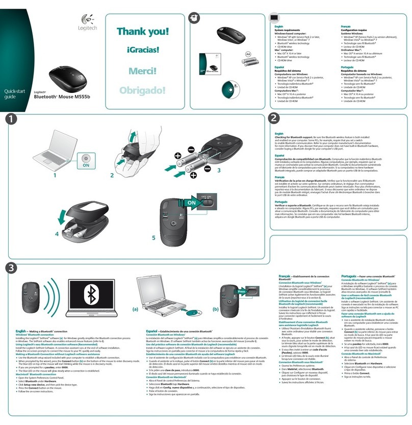 Logitech M555b - Bluetooth Mouse User manual