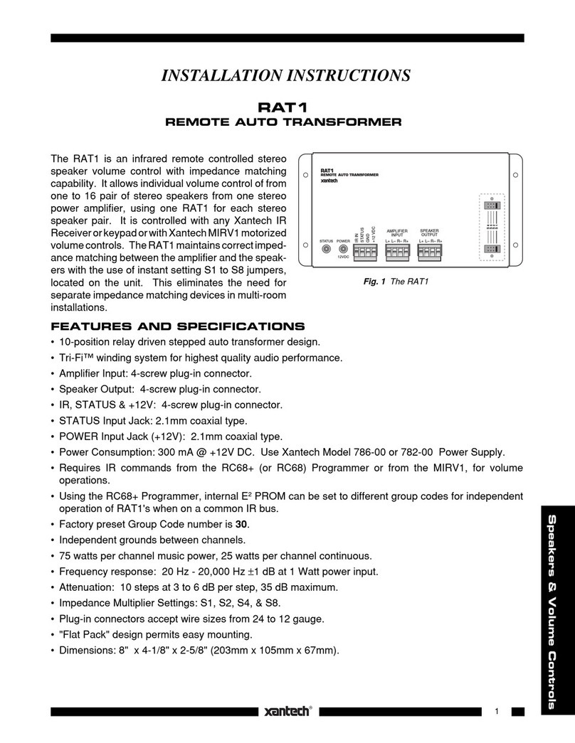 Xantech RAT 1 User manual