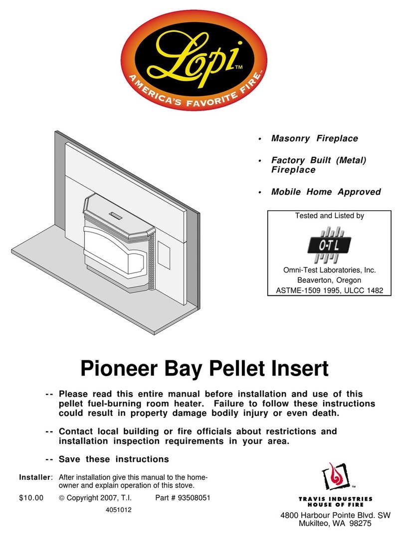 Lopi Masonry Fireplace Factory Built (Metal) Fireplace Mobile Home Model: Pioneer Bay (Heritage Bay... owner's manual