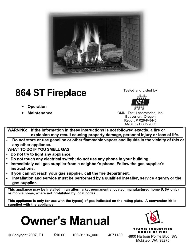 Travis Industries 864 ST GS User manual