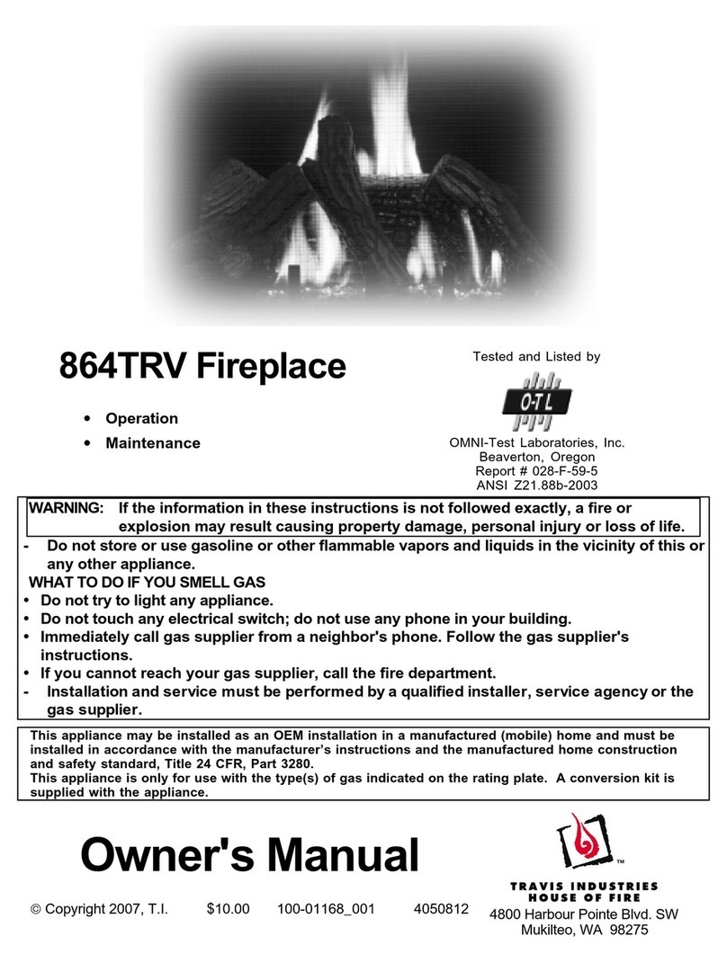 Travis Industries 864 TRV User manual