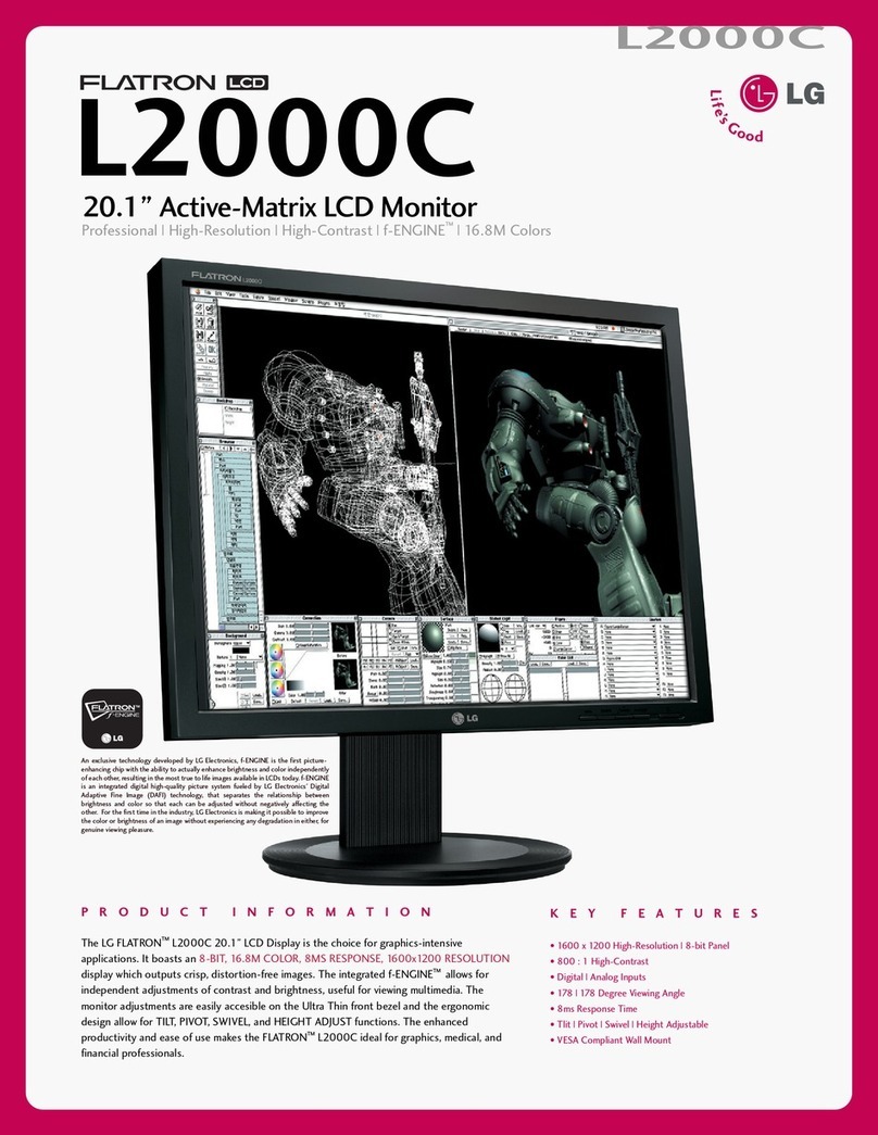 LG L2000C -  - 20.1" LCD Monitor Specification sheet