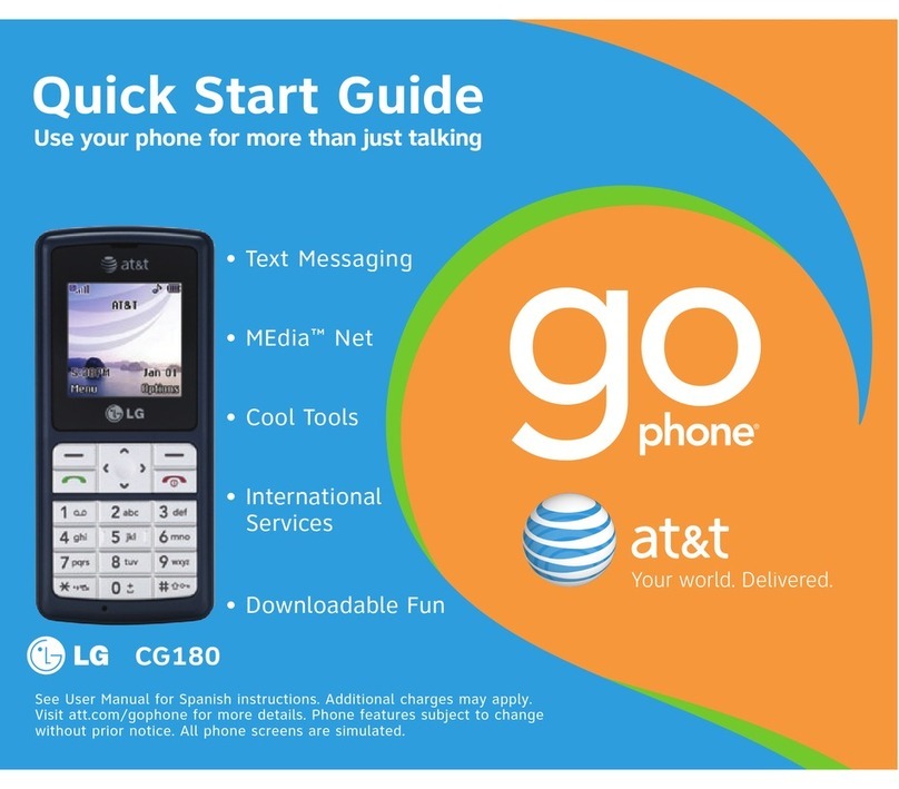 LG CG180 -  Cell Phone quick start guide