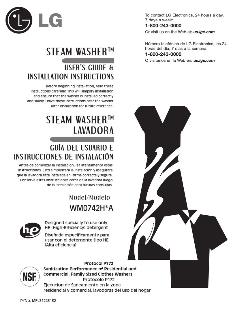 LG STEAM WASHER WM0742H*A Instruction Manual LG STEAM WASHER WM0742H*A Instruction Manual