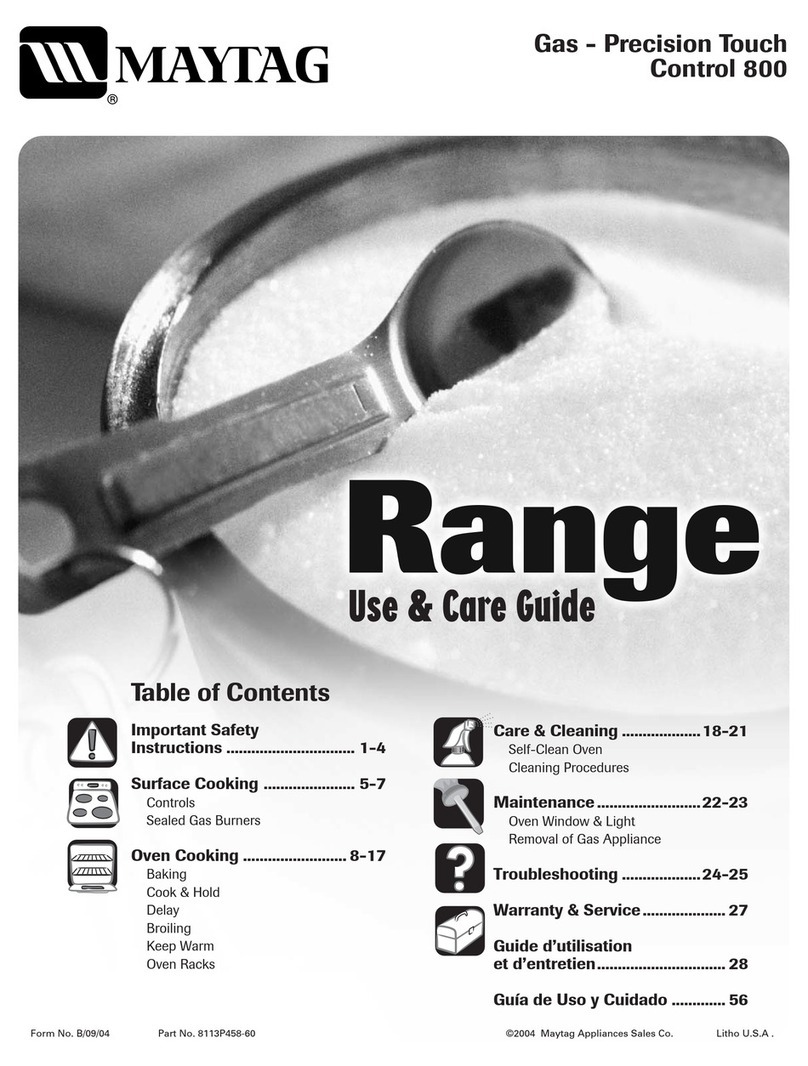 Maytag Precision Touch Control 800 User manual