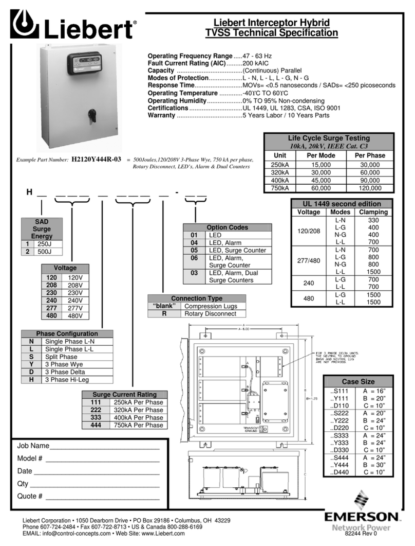 Liebert Liebert Interceptor H2120Y444R-03 Technical specification Liebert Liebert Interceptor H2120Y444R-03 Technical specification
