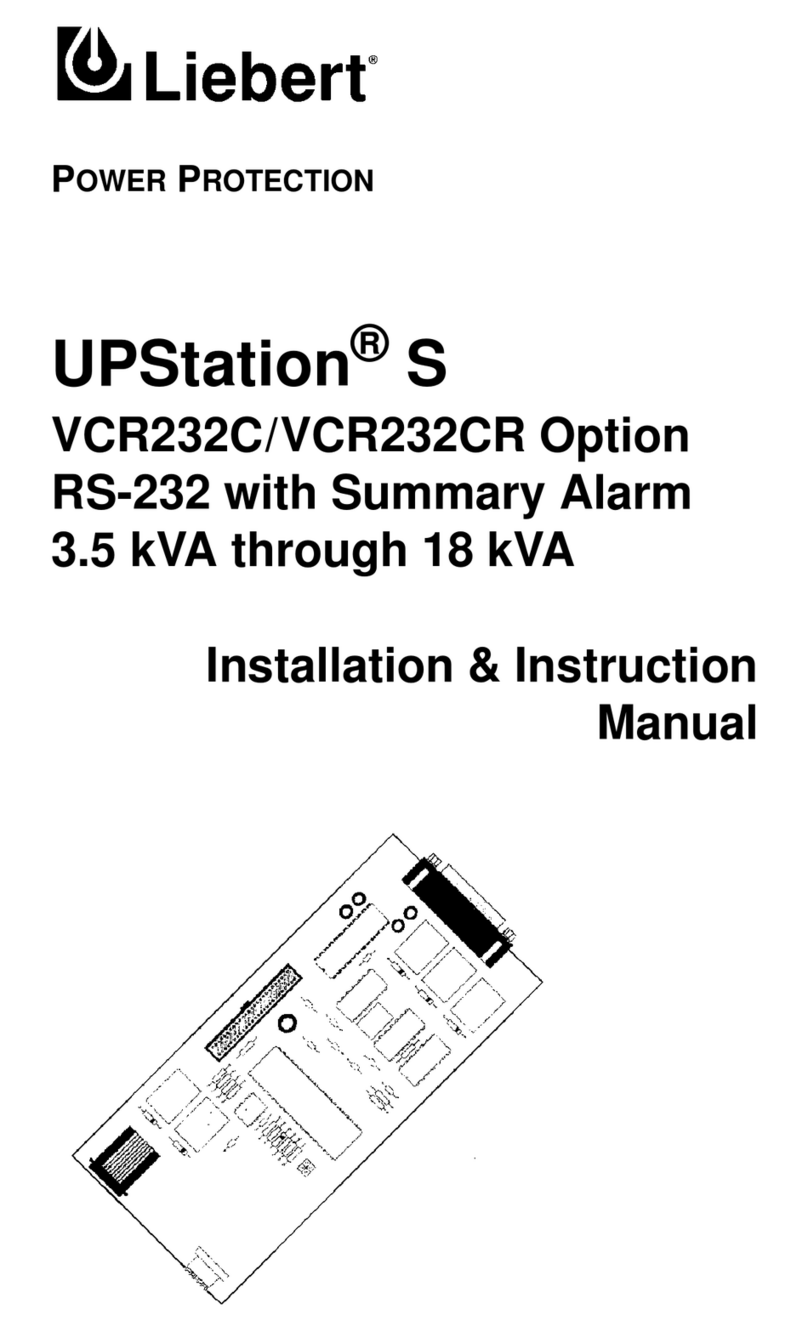 Liebert UPStation S VCR232C Installation and instruction manual