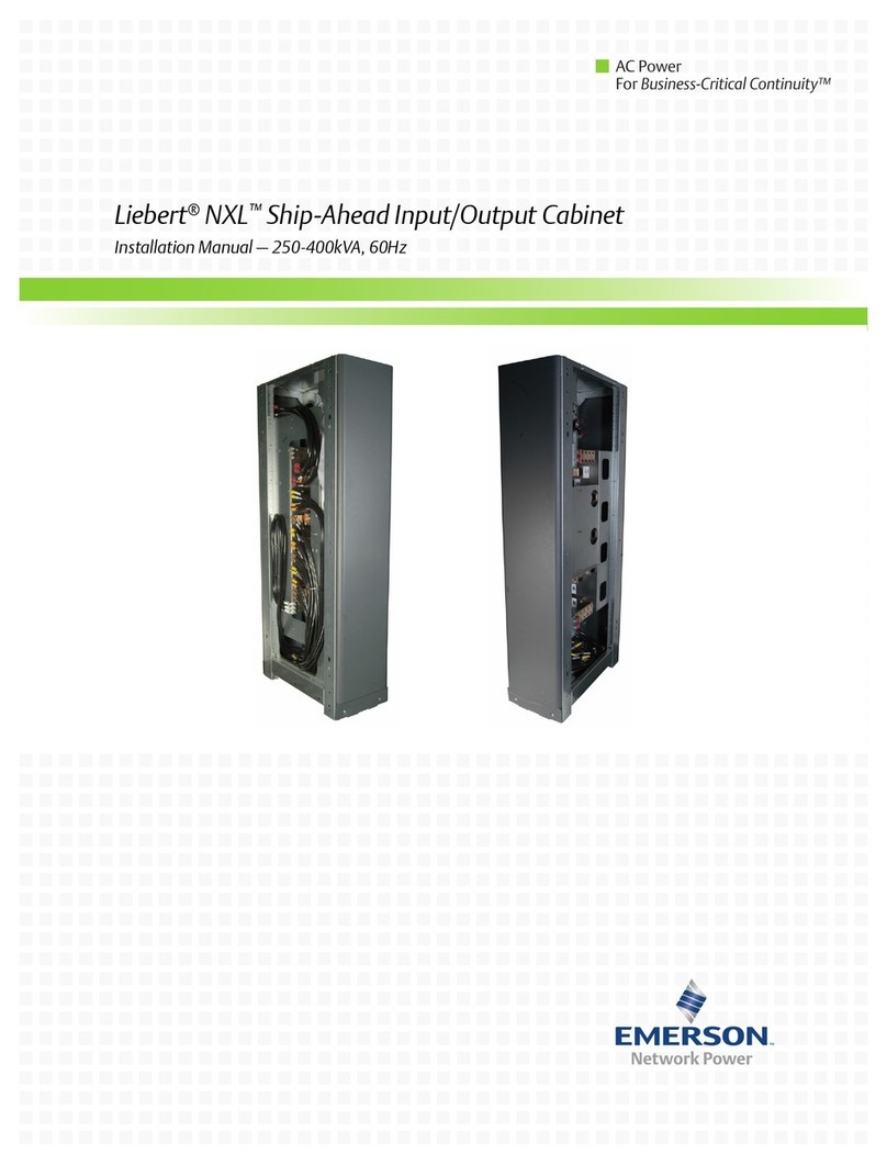 Liebert Ship-Ahead Input/Output Cabinet NXL installation manual