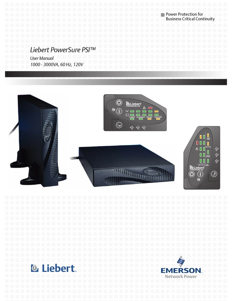 Liebert PowerSure PSI 1000 - 3000VA 60 Hz 120V user manual