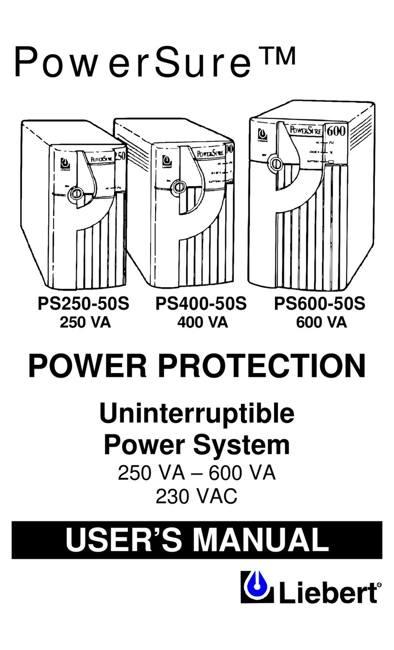 Liebert PowerSure PS250-50S, PS400-50S User manual Liebert PowerSure PS250-50S, PS400-50S User manual
