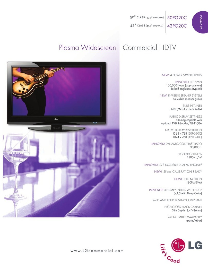 LG 50PG20C -  - 50" Plasma TV User manual