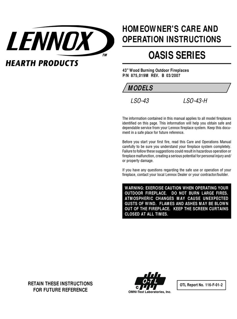 Lennox OASIS LSO-43 Homeowner's care and operation instructions