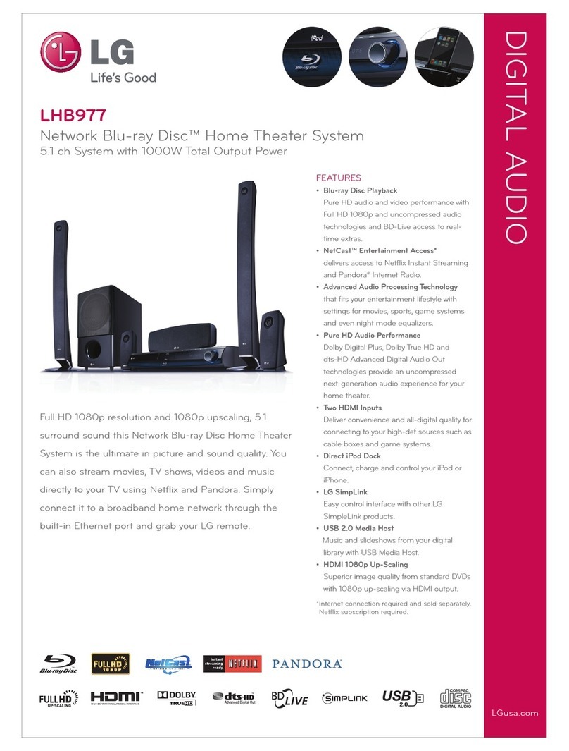 LG LHB977 -  Home Theater System User manual