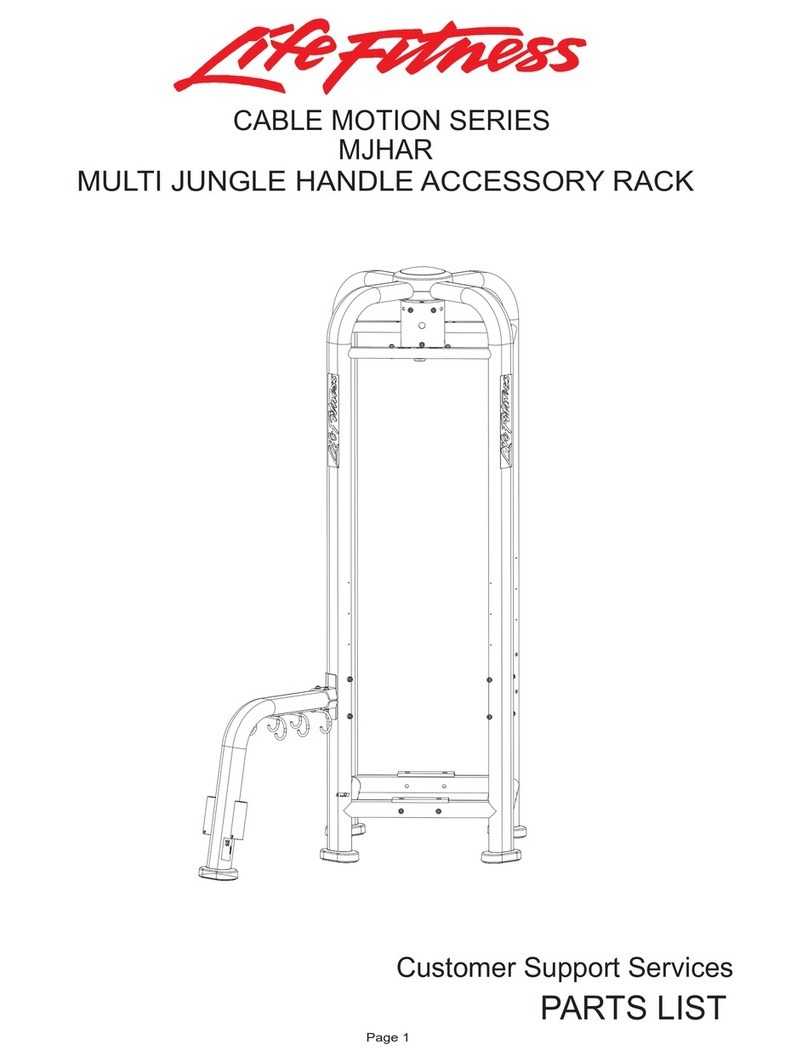 Life Fitness Muti Jungle Handle Accessory Rack MJHAR parts list