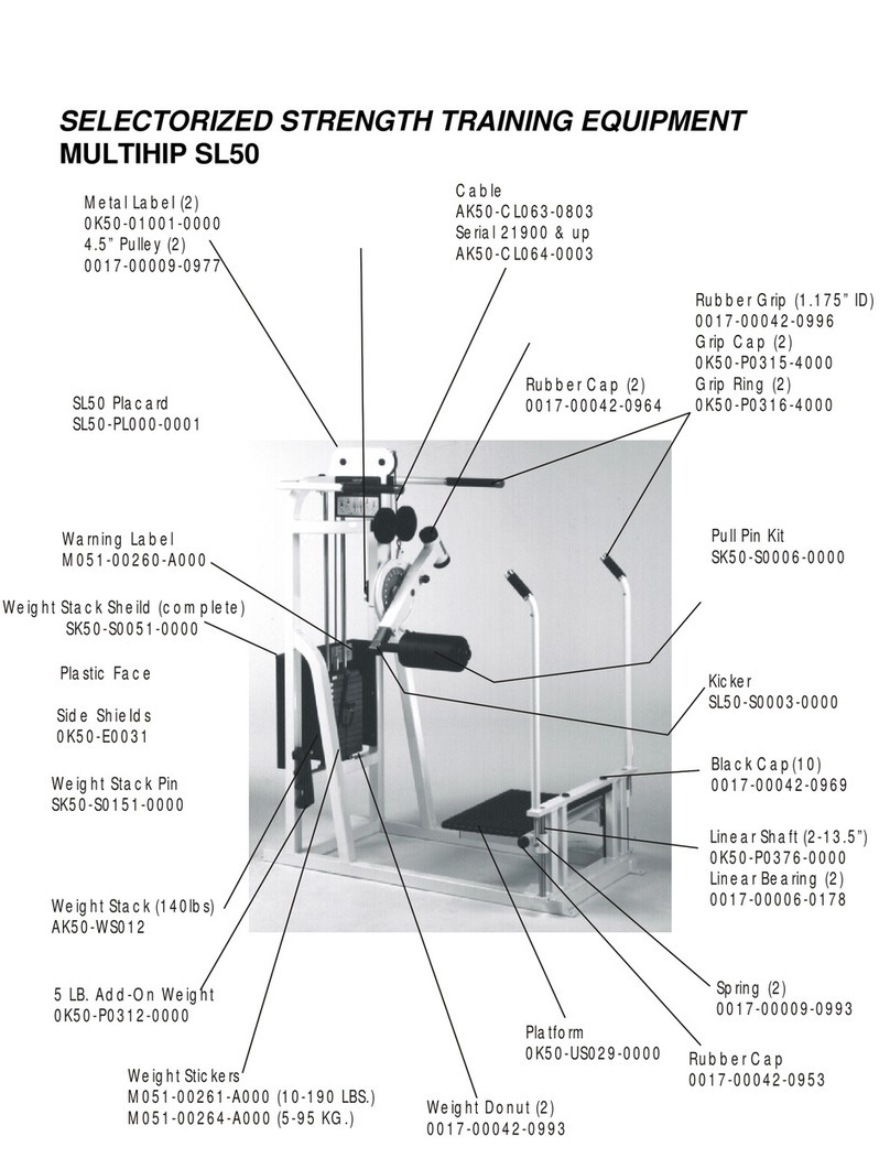 Life Fitness Multihip SL50 parts list