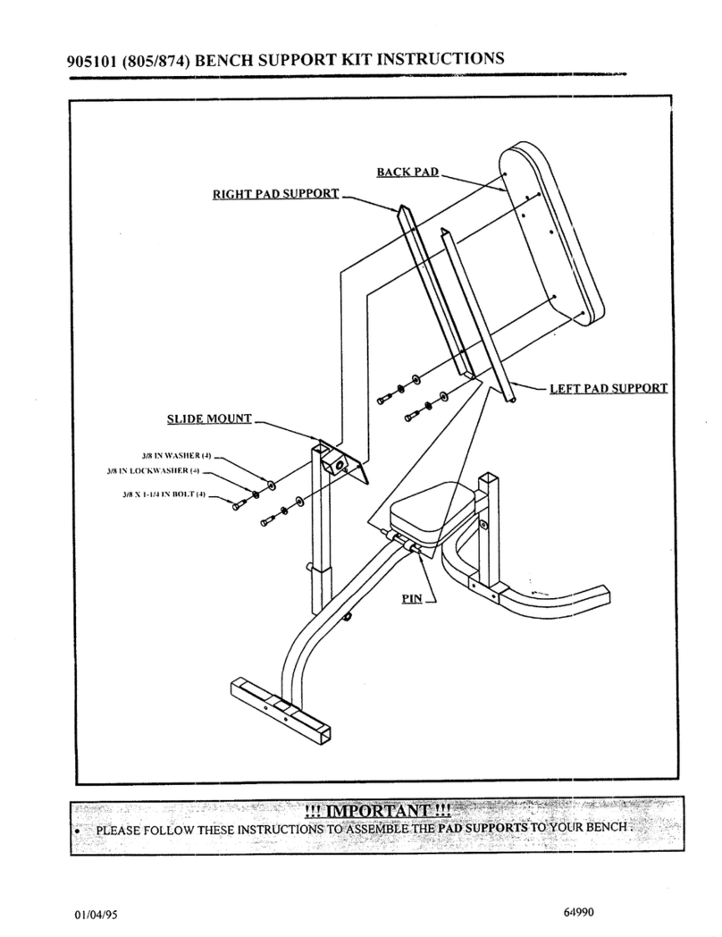 Life Fitness Bench Support Kit 64727 instructions