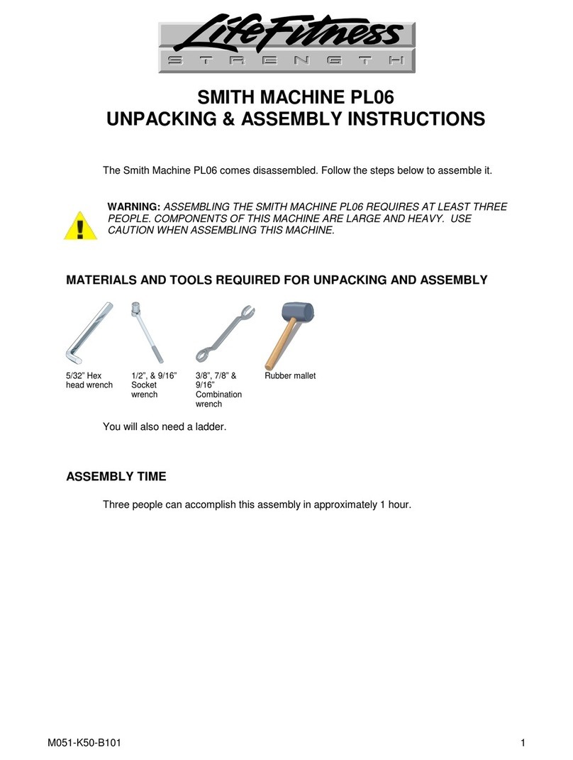 Life Fitness Smith Machine PL06 Assembly instructions