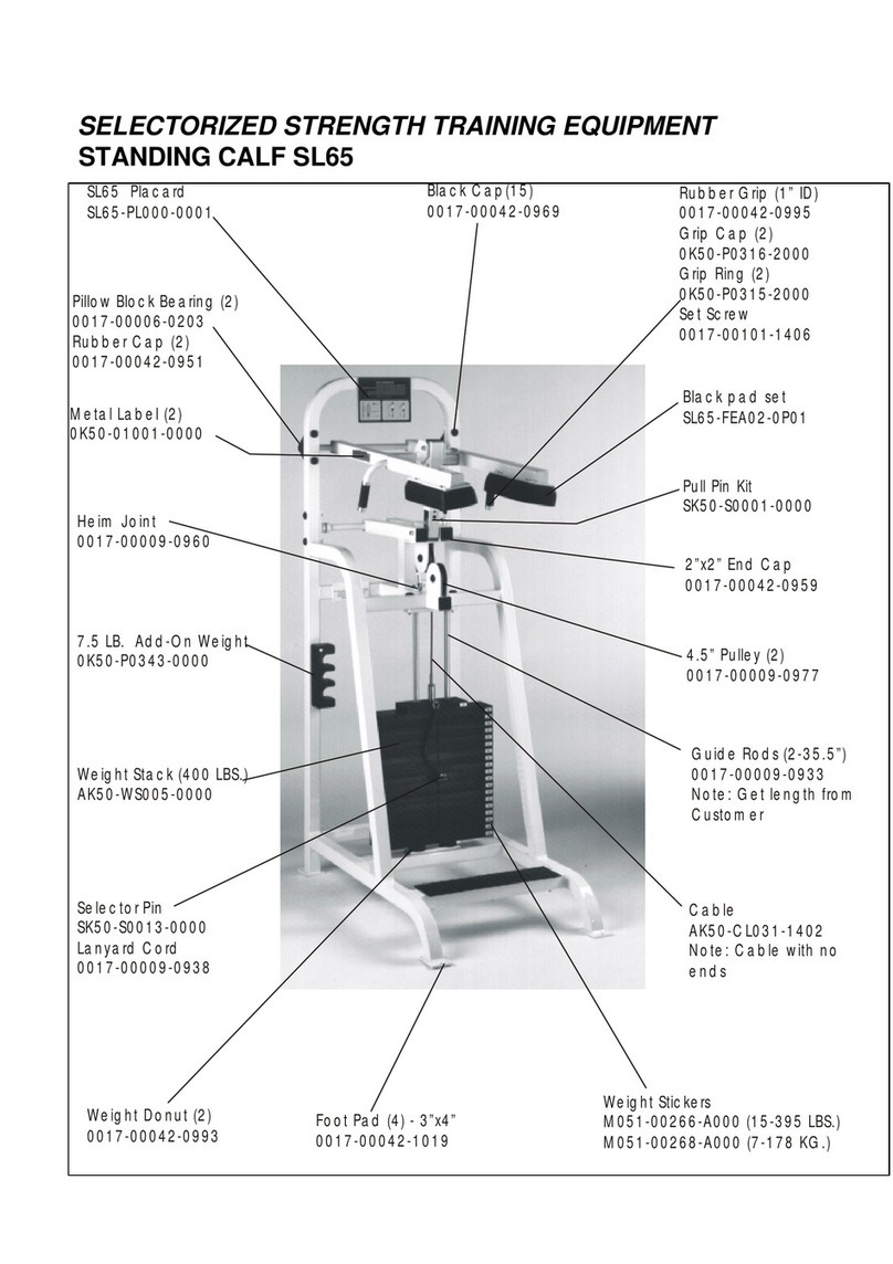 Life Fitness SL65 parts list