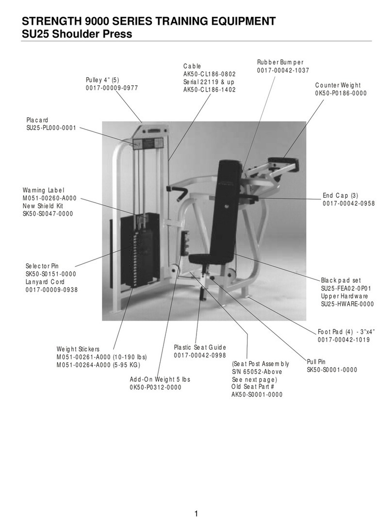Life Fitness Shoulder Press SU25 parts list