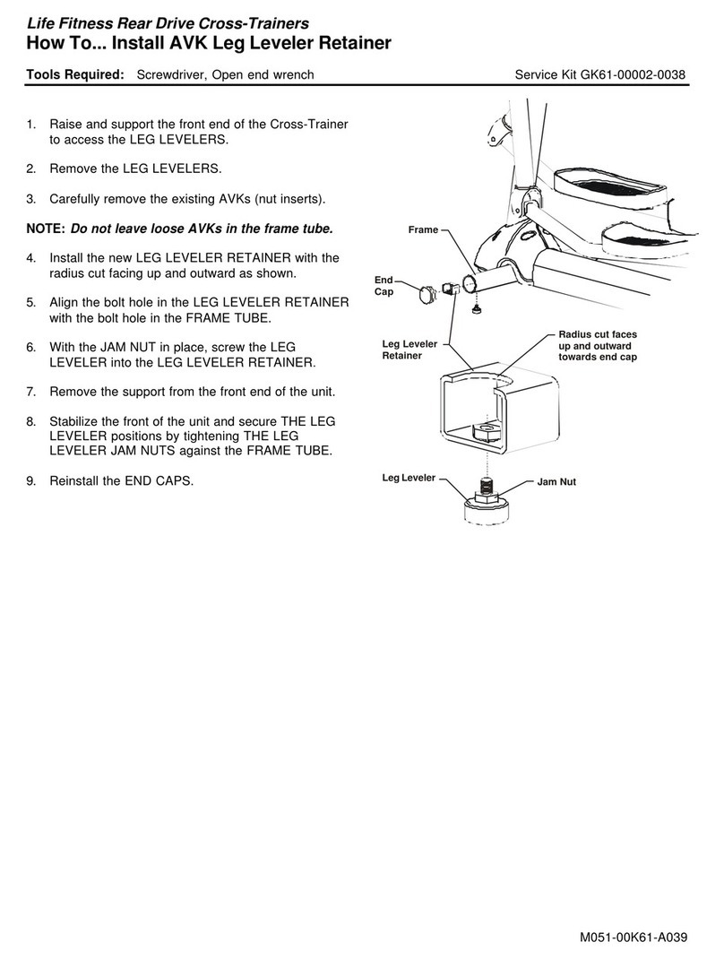 Life Fitness M051-00K61-A039 installation manual