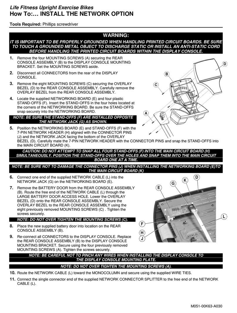 Life Fitness Upright Exercise Bikes installation guide Life Fitness Upright Exercise Bikes installation guide