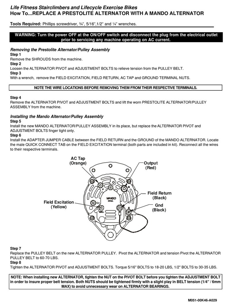 Life Fitness Stairclimbers and Lifecycle Exercise Bikes Parts list manual