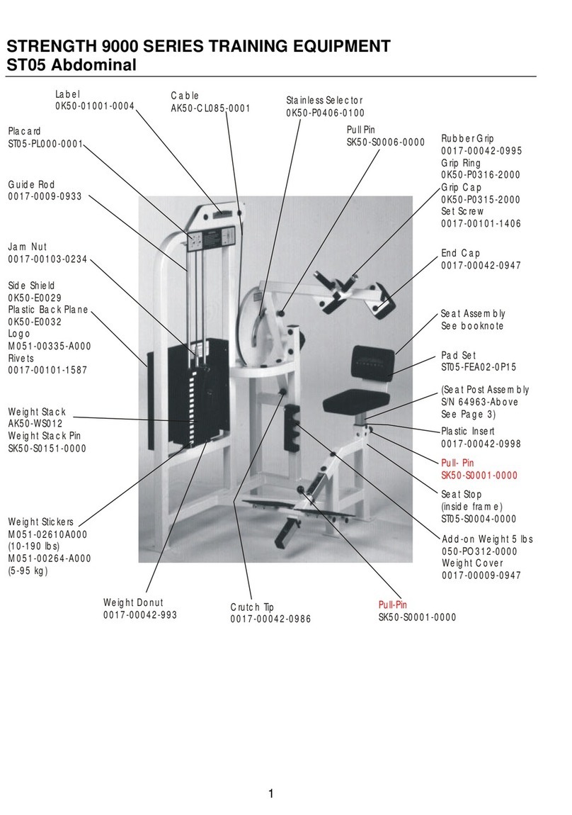 Life Fitness STRENGTH 9000 Series parts list