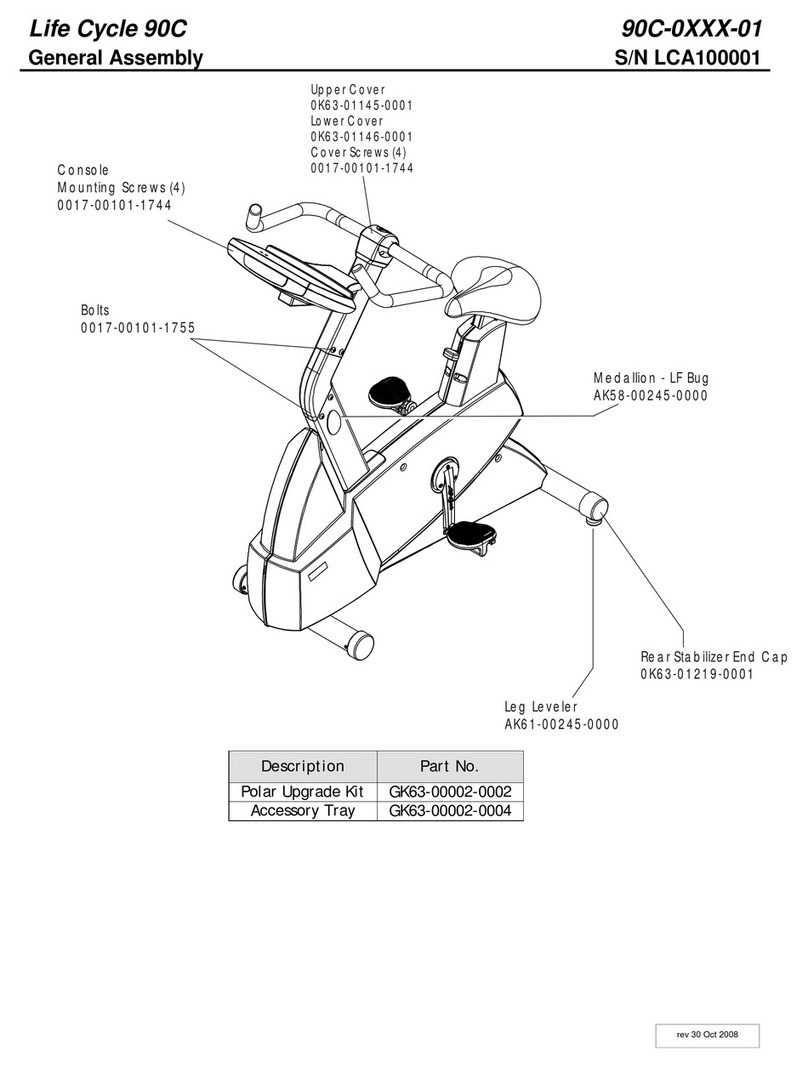 Life Fitness Life Cycle 90C-0XXX-01 parts list