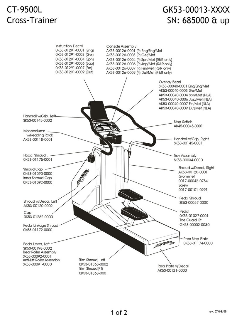 Life Fitness CT-9500L parts list