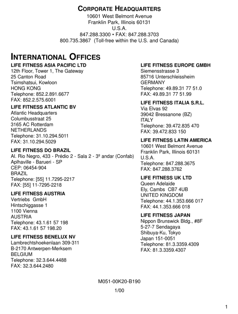 Life Fitness Fitness Electronics Operation manual