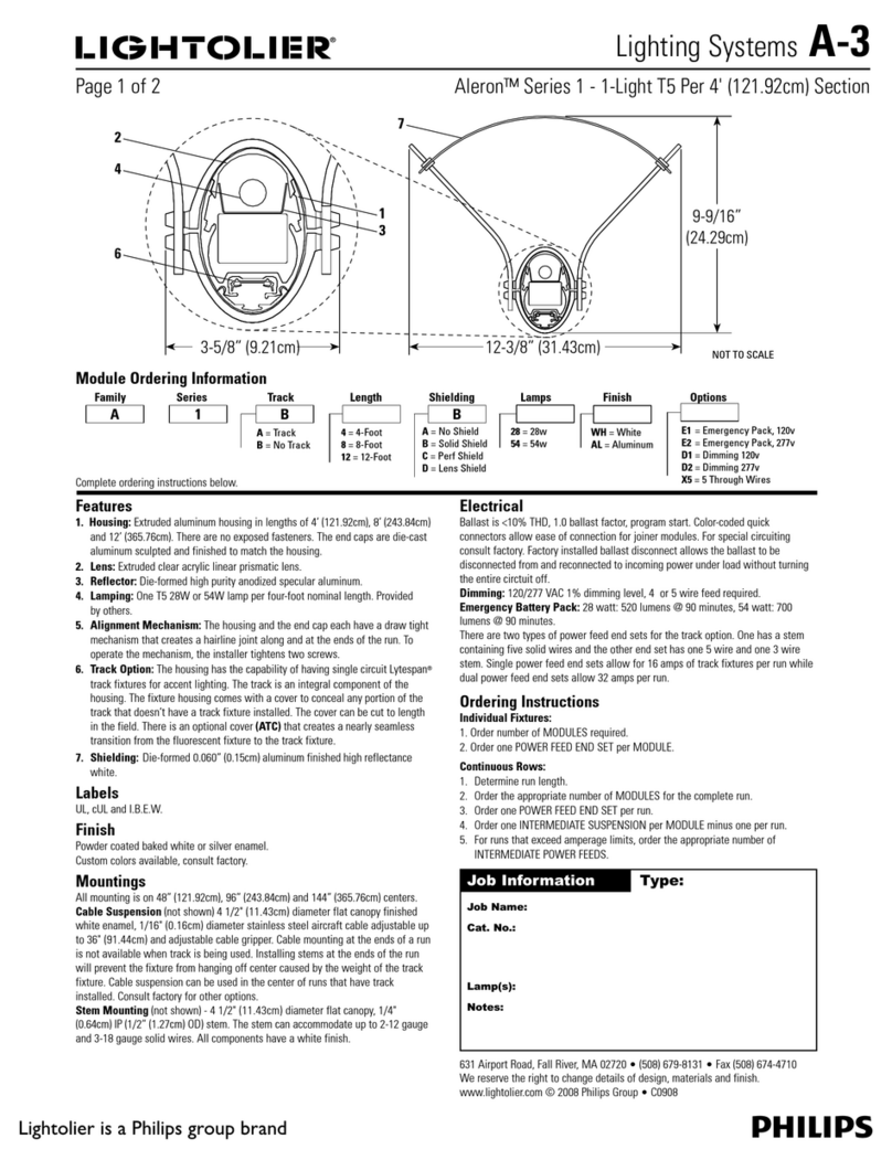 Lightolier Lighting Systems A-3 User manual