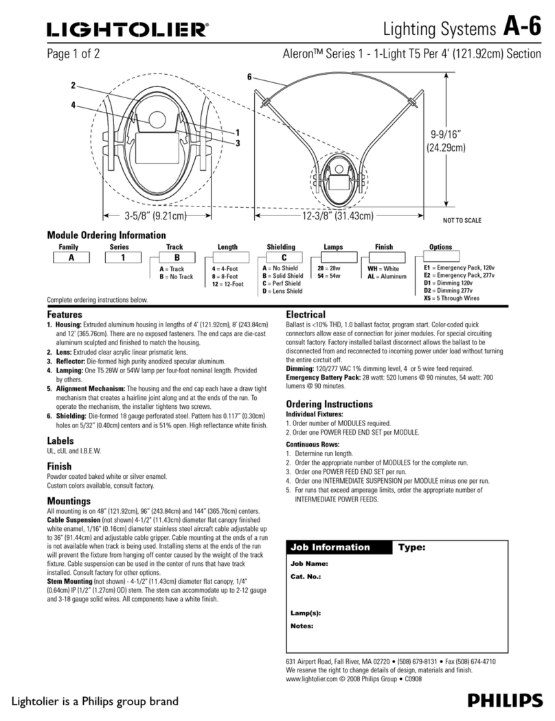 Lightolier Lighting Systems A-6 User manual