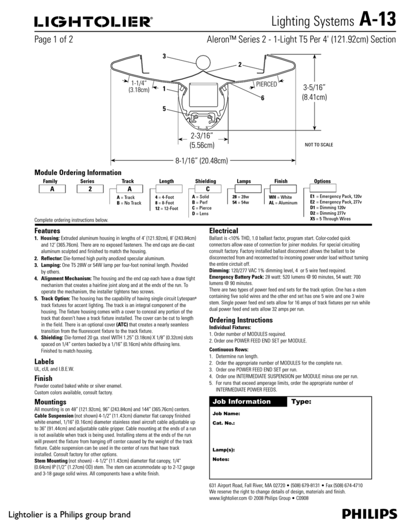 Lightolier Lighting Systems A-13 User manual Lightolier Lighting Systems A-13 User manual