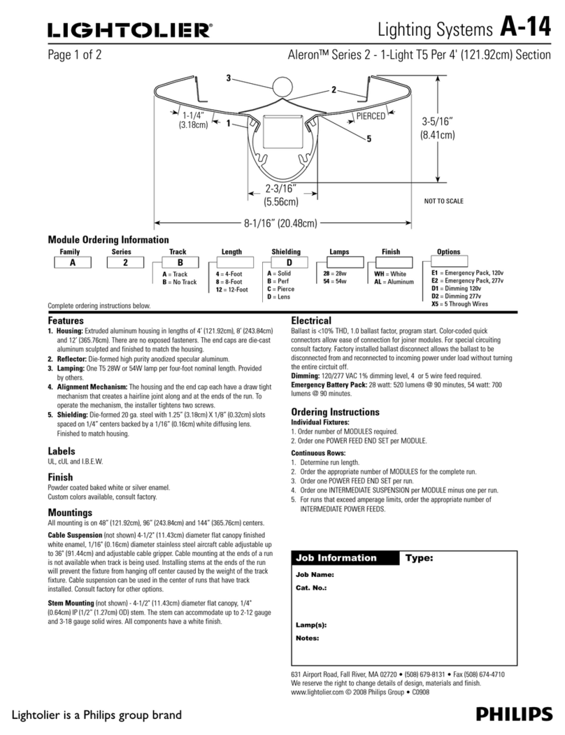 Lightolier Lighting Systems A-14 User manual Lightolier Lighting Systems A-14 User manual