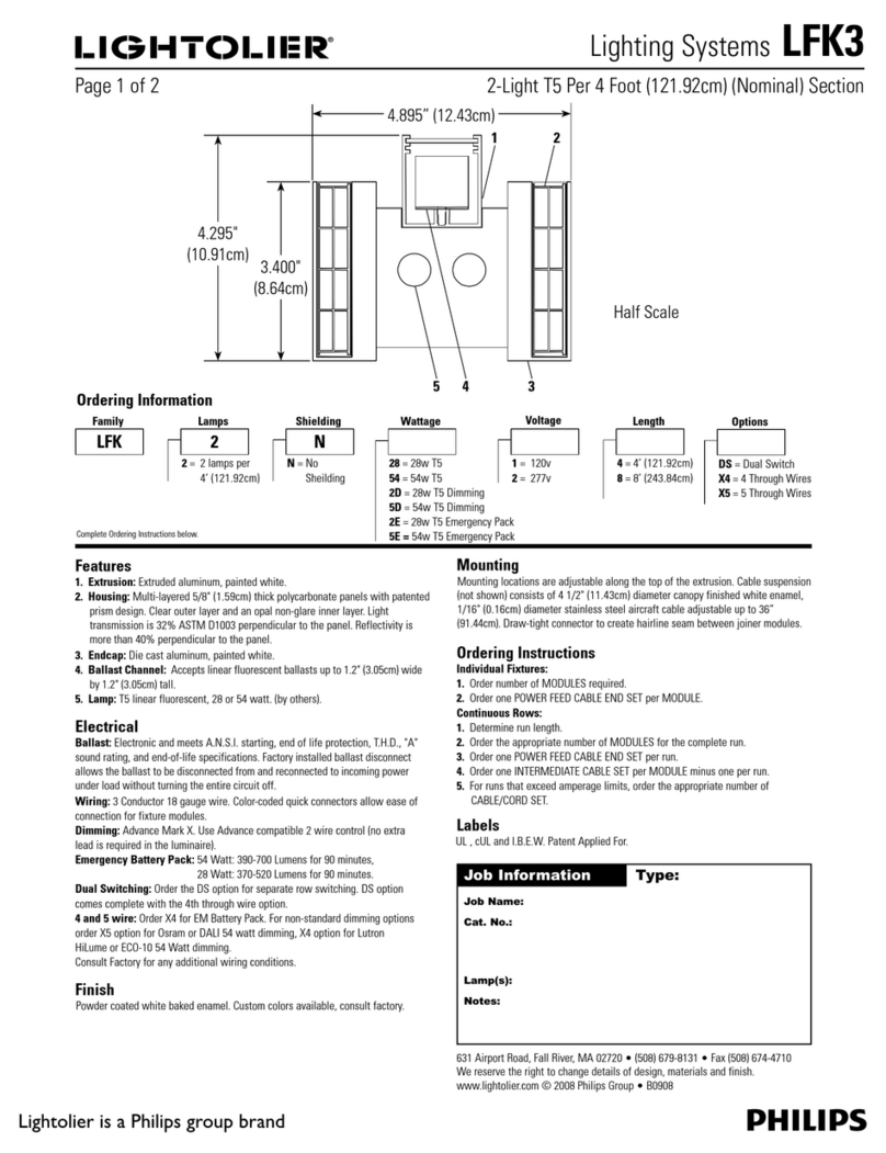 Lightolier LFK3 User manual