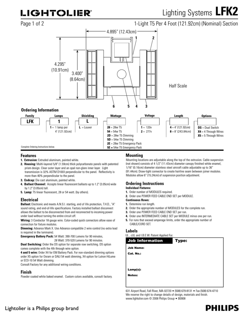 Lightolier LFK2 User manual