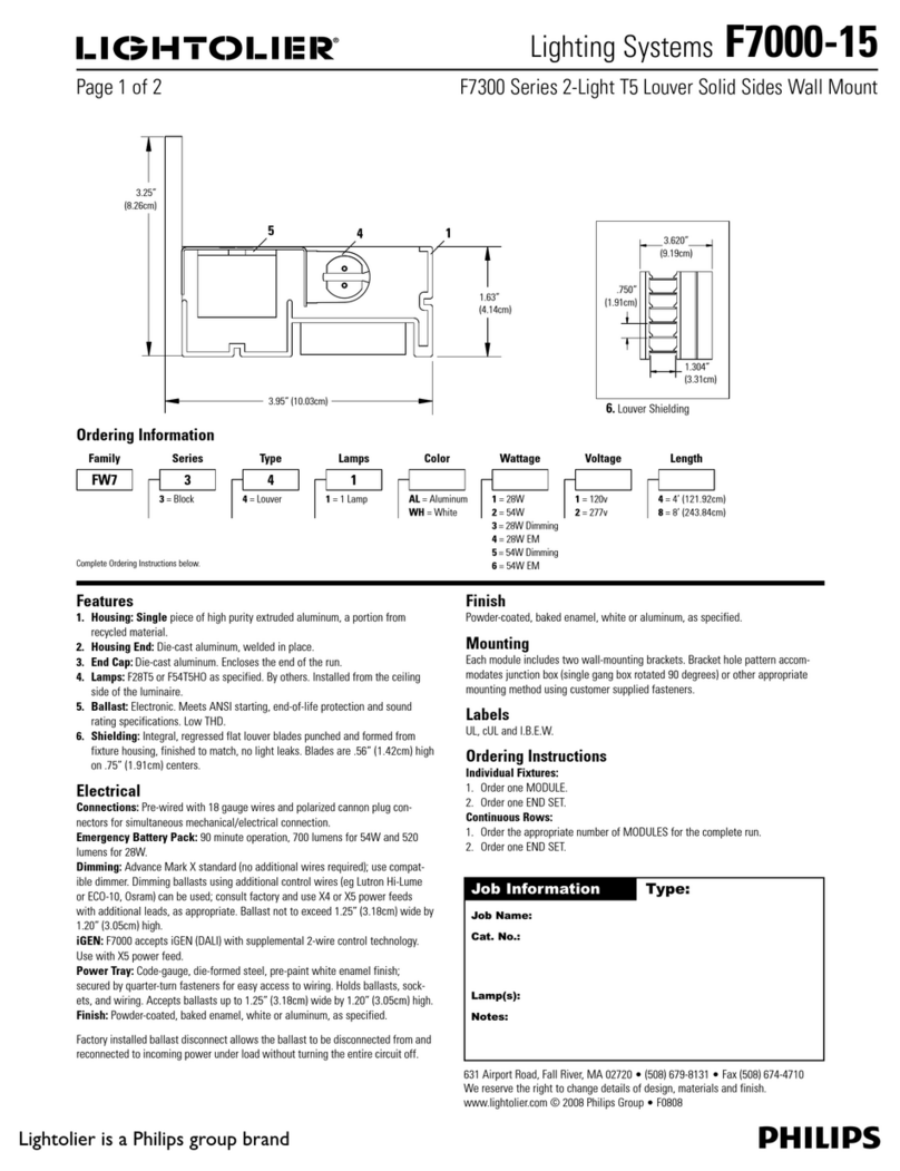 Lightolier Lighting Systems F7000-15 User manual Lightolier Lighting Systems F7000-15 User manual